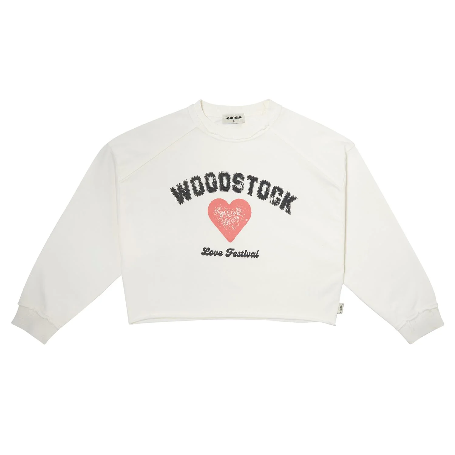 Tocoto Vintage White Woodstock Sweatshirt
