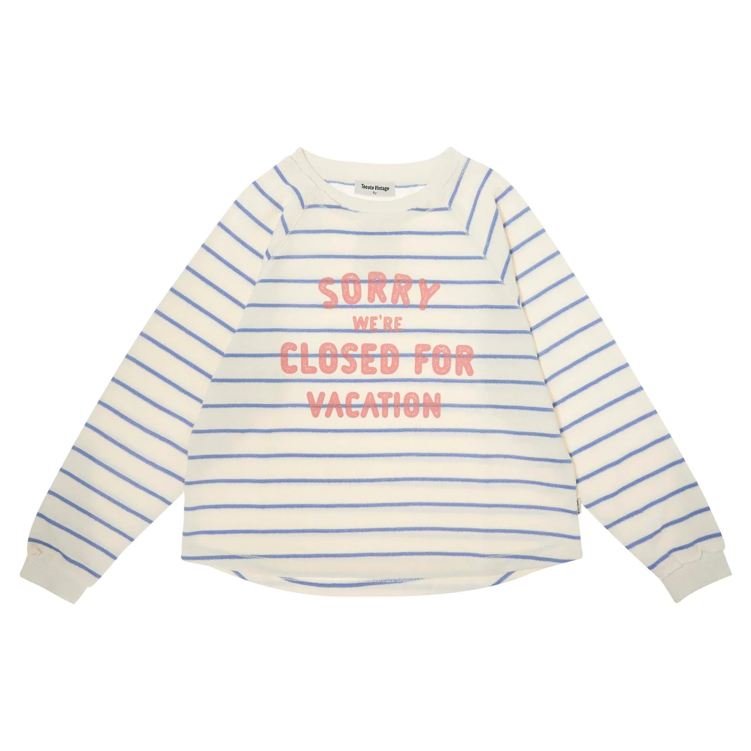 Tocoto Vintage White Striped Sweatshirt