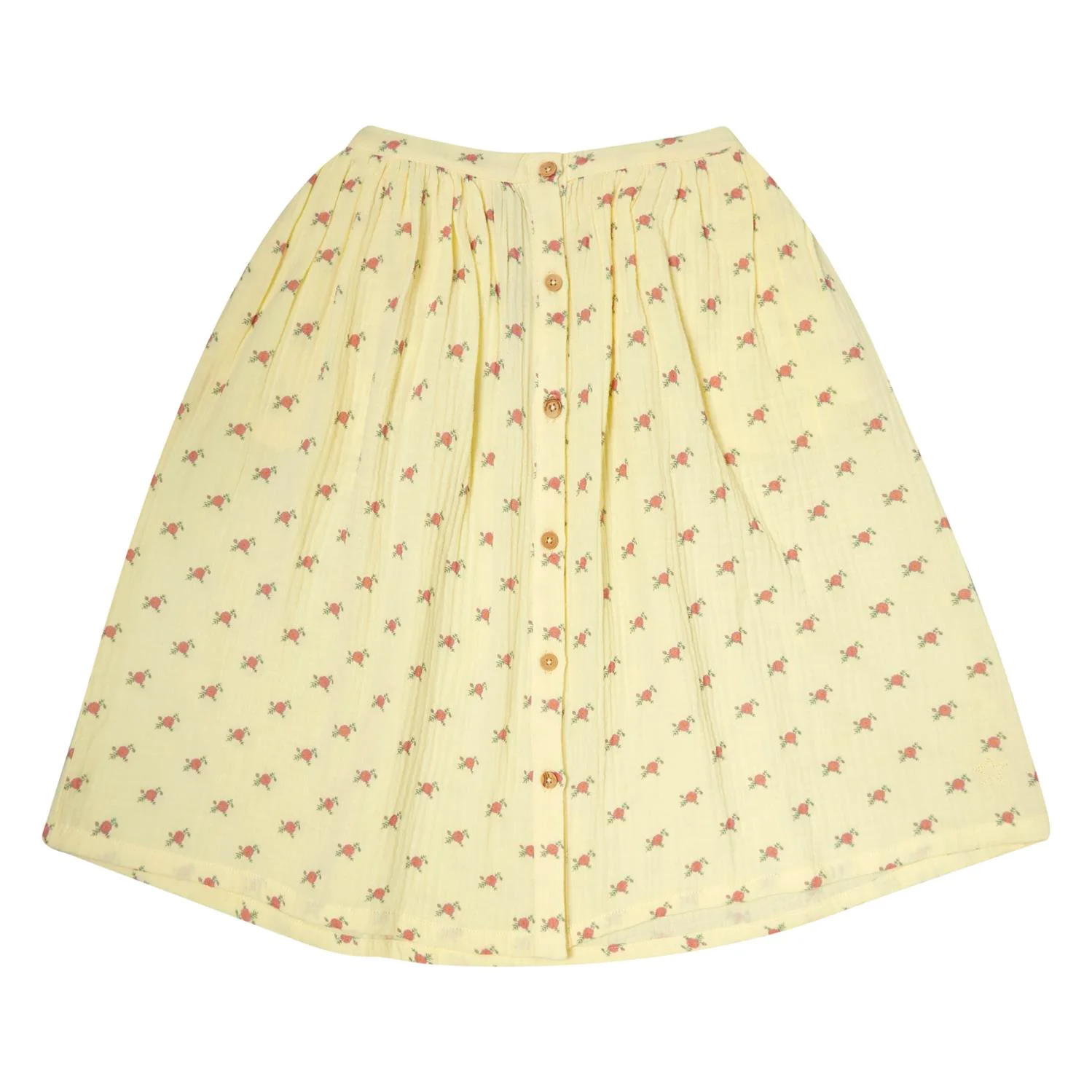 Tocoto Vintage Yellow Flower Print Long Skirt