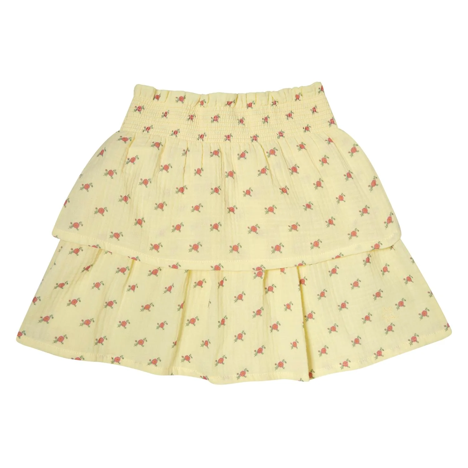 Tocoto Vintage Yellow Flower Print Skirt