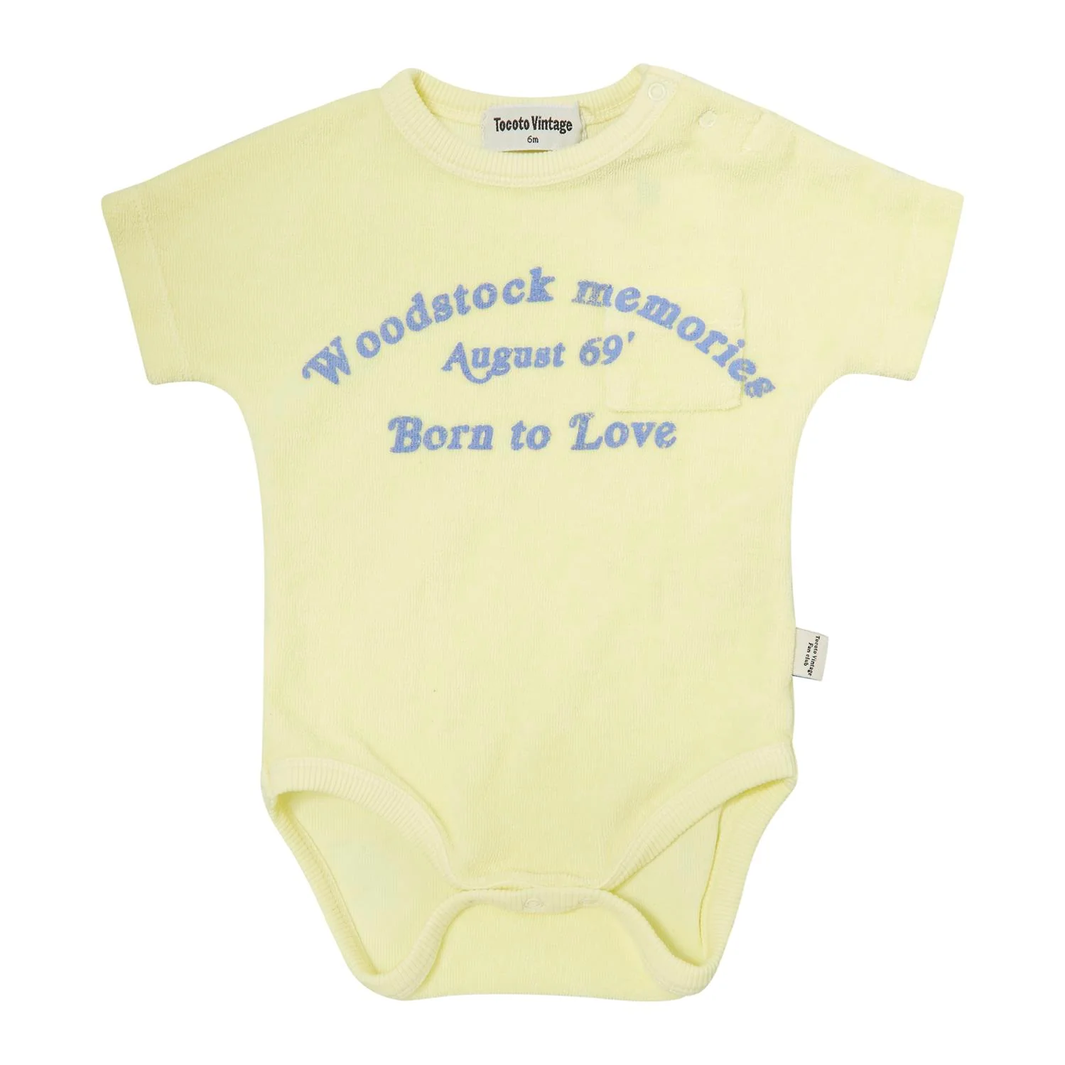 Tocoto Vintage Yellow Woodstock Memories Printed Bodysuit