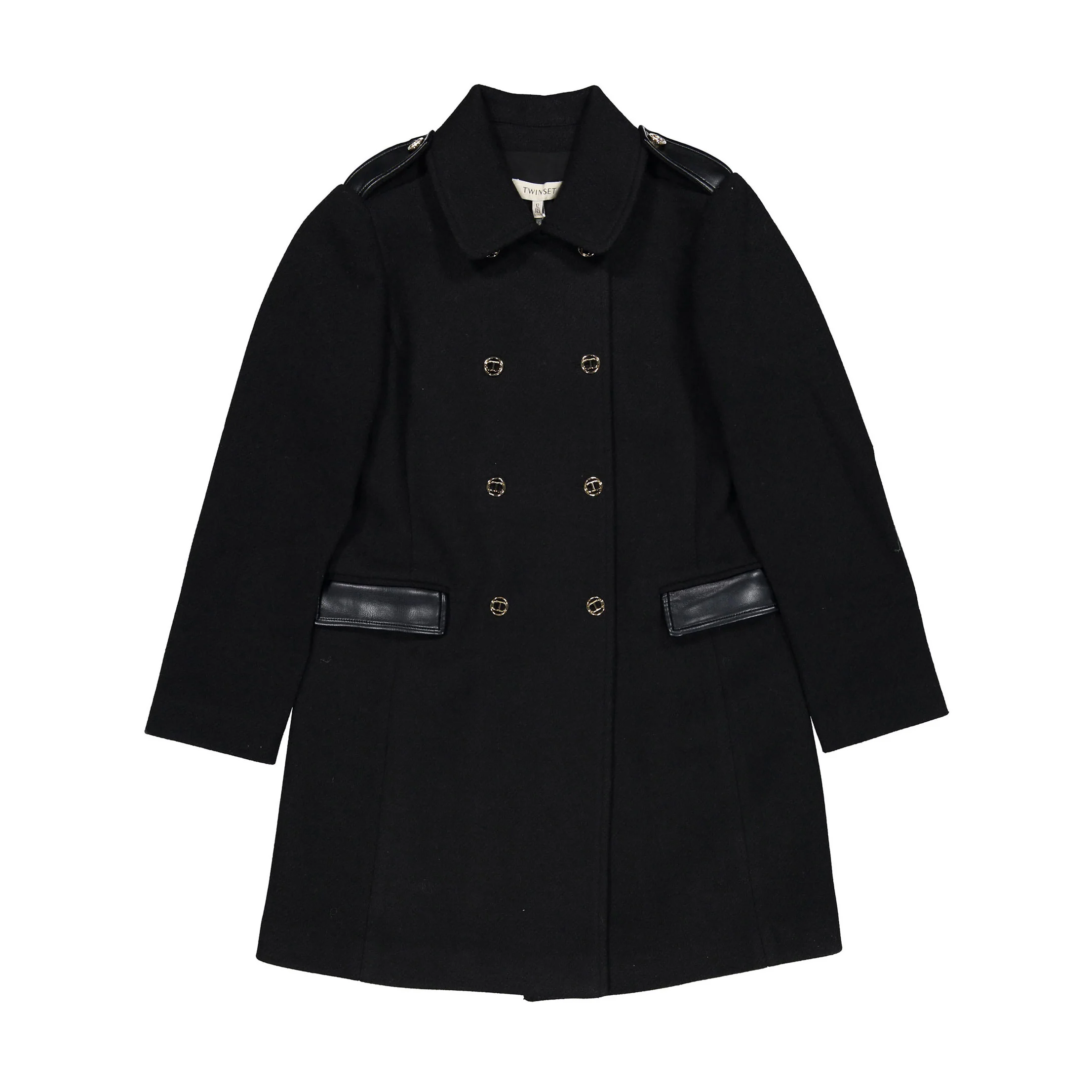 Twinset Black Double Breasted Coat