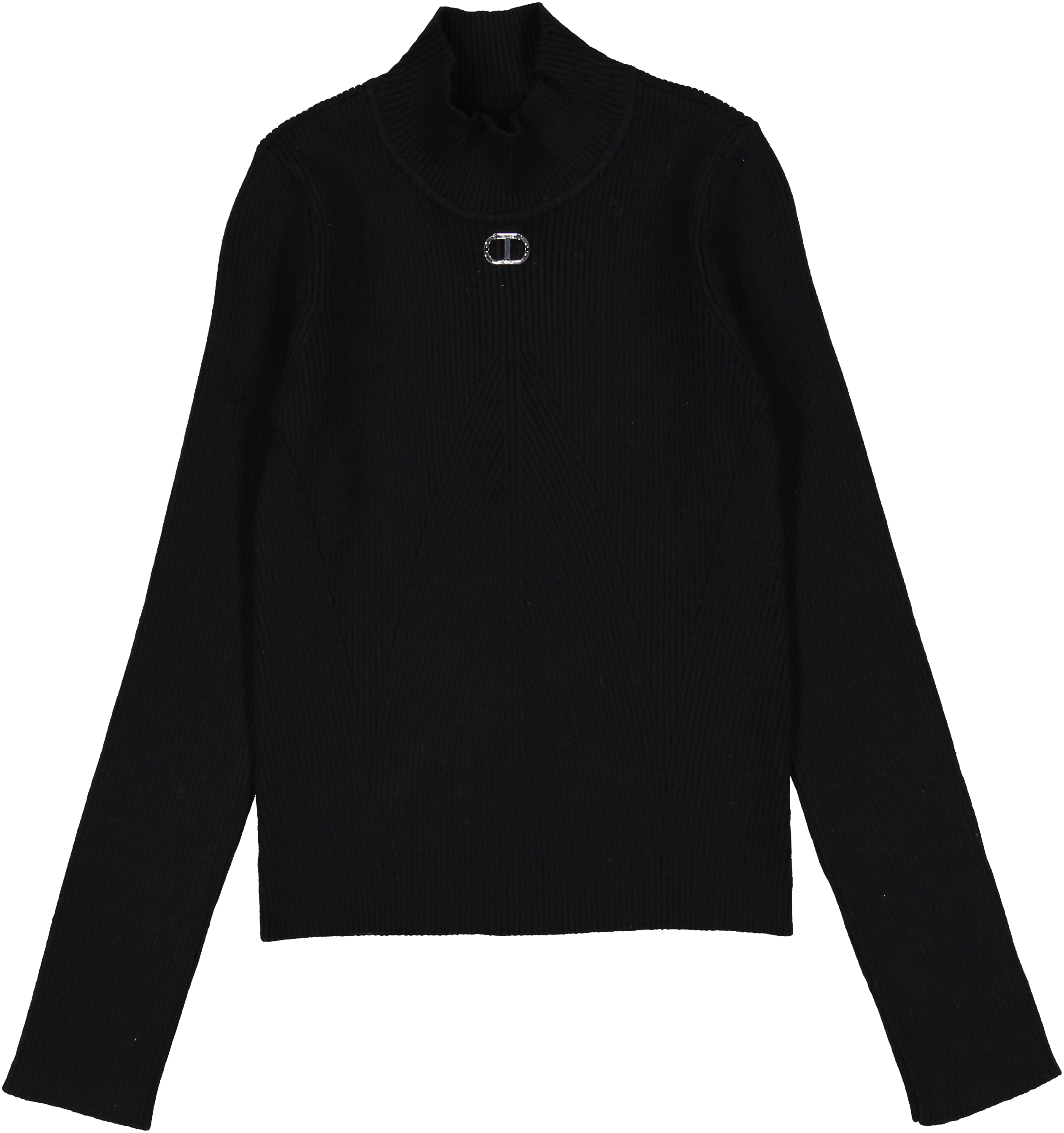 Twinset Black Knit Turtleneck Sweater