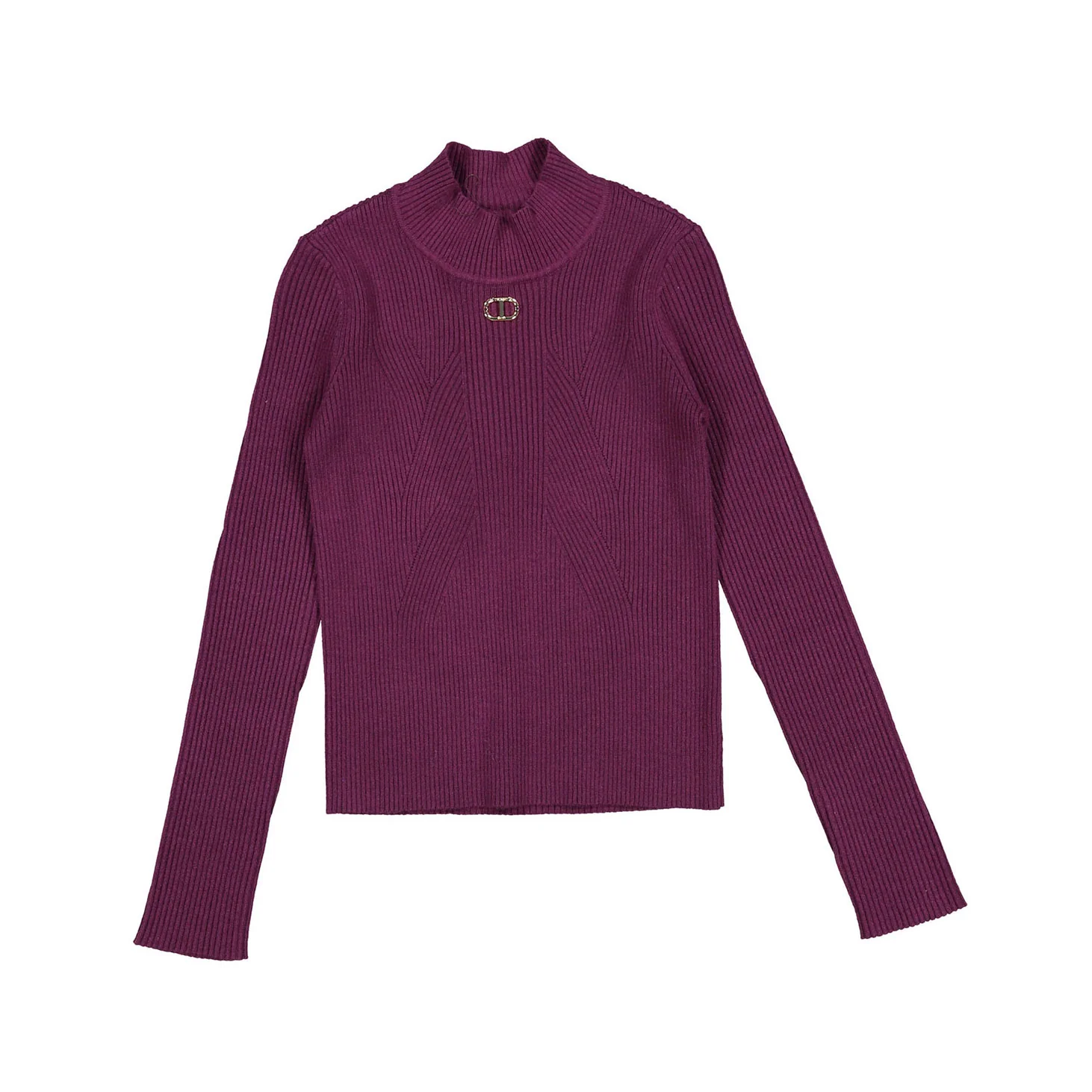 Twinset Burgundy Knit Turtleneck
