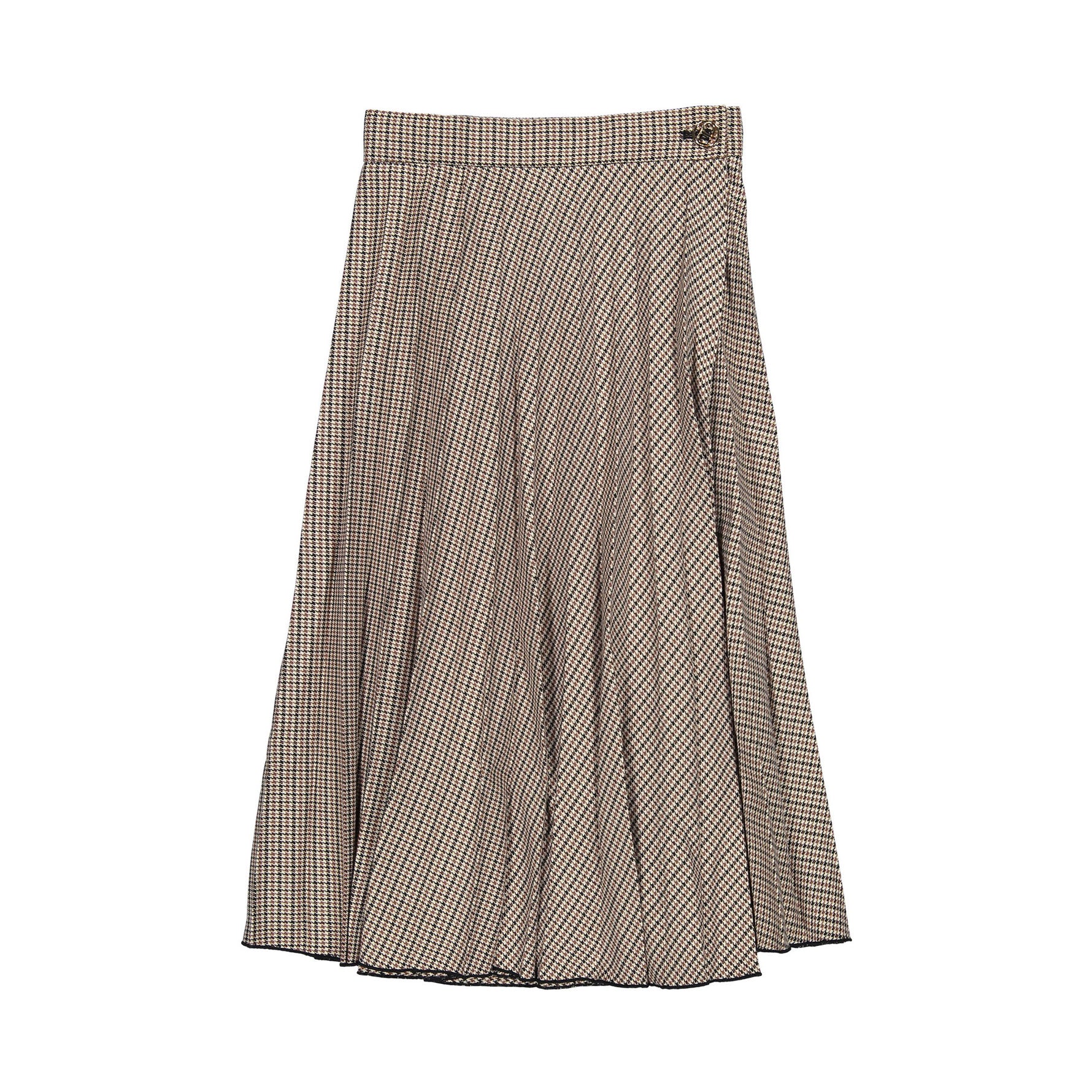 Twinset Camel Plaid Long Skirt