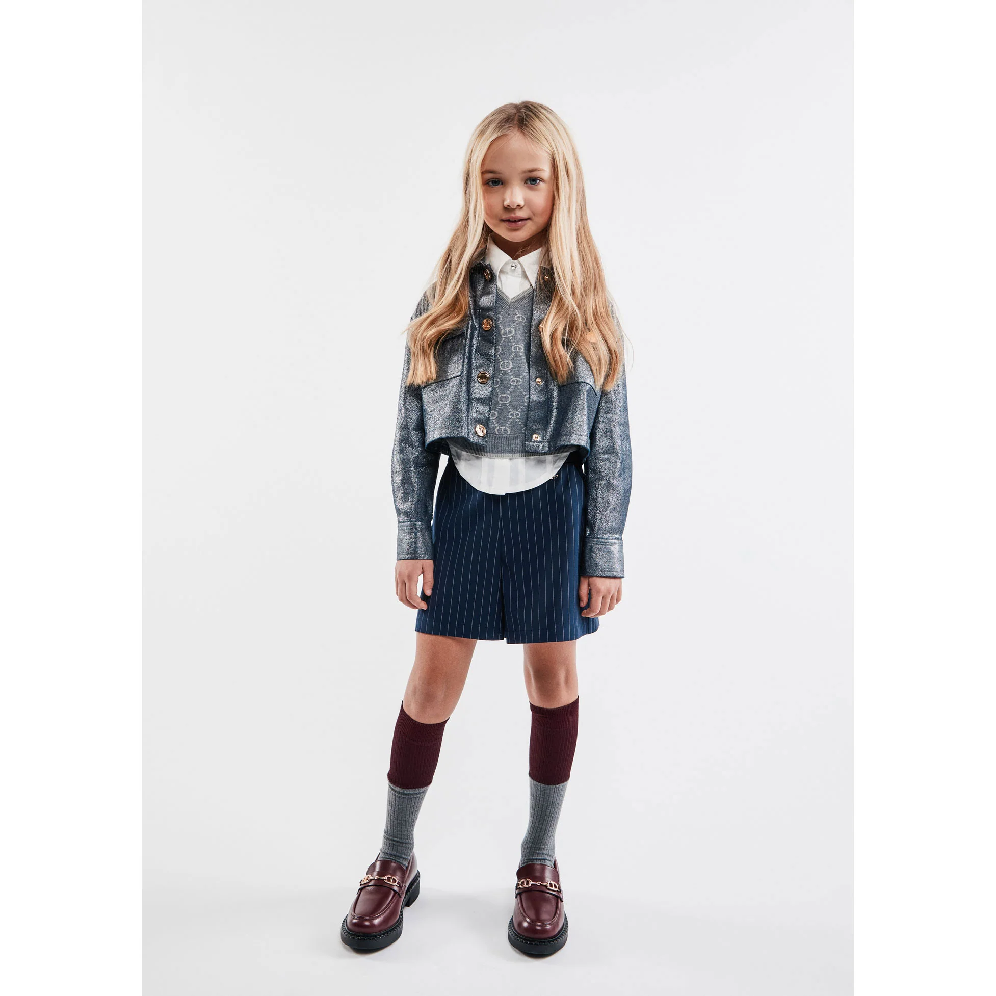 Twinset Grey Logo Short Knit Vest - Image 2