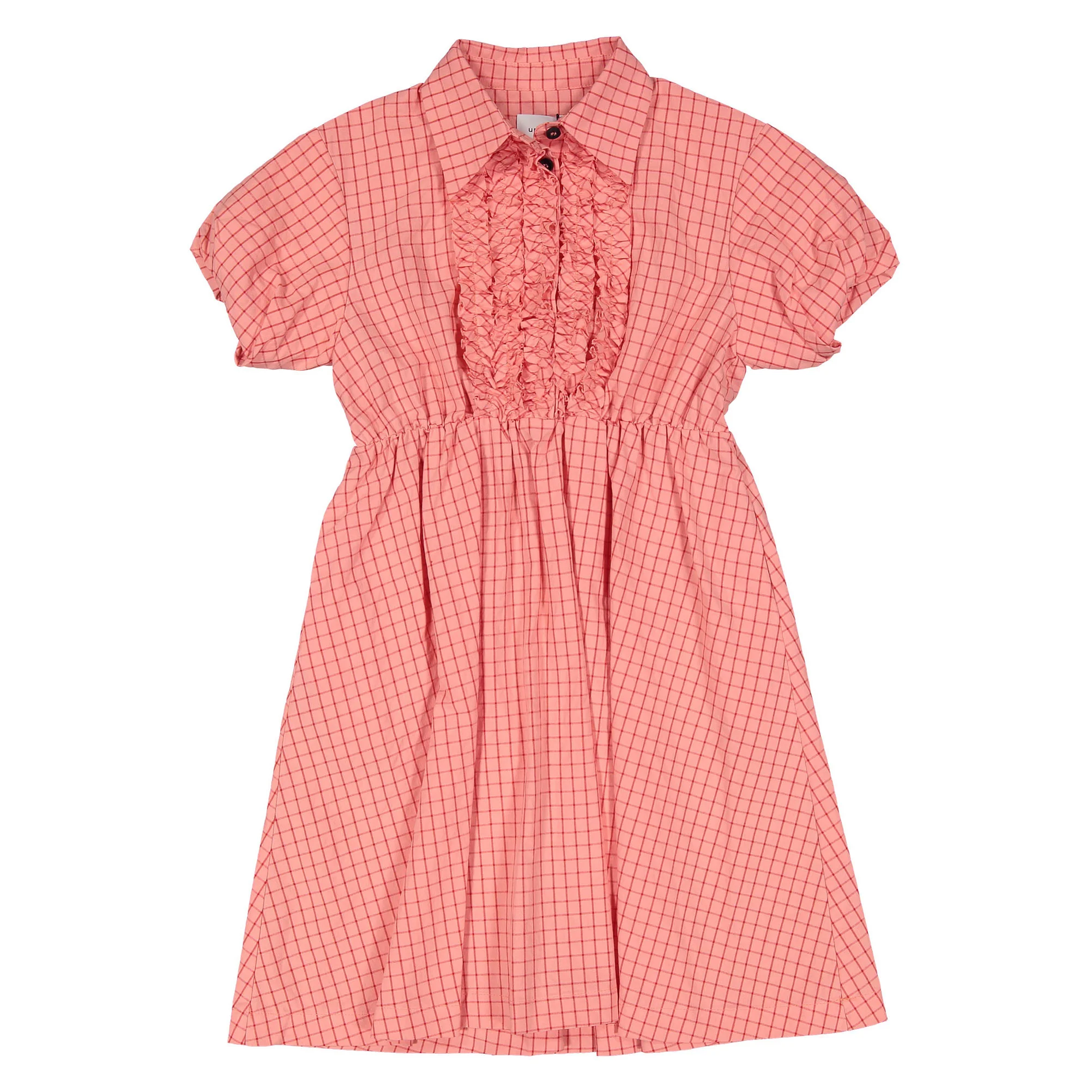 Unlabel Coral Check Blast Dress