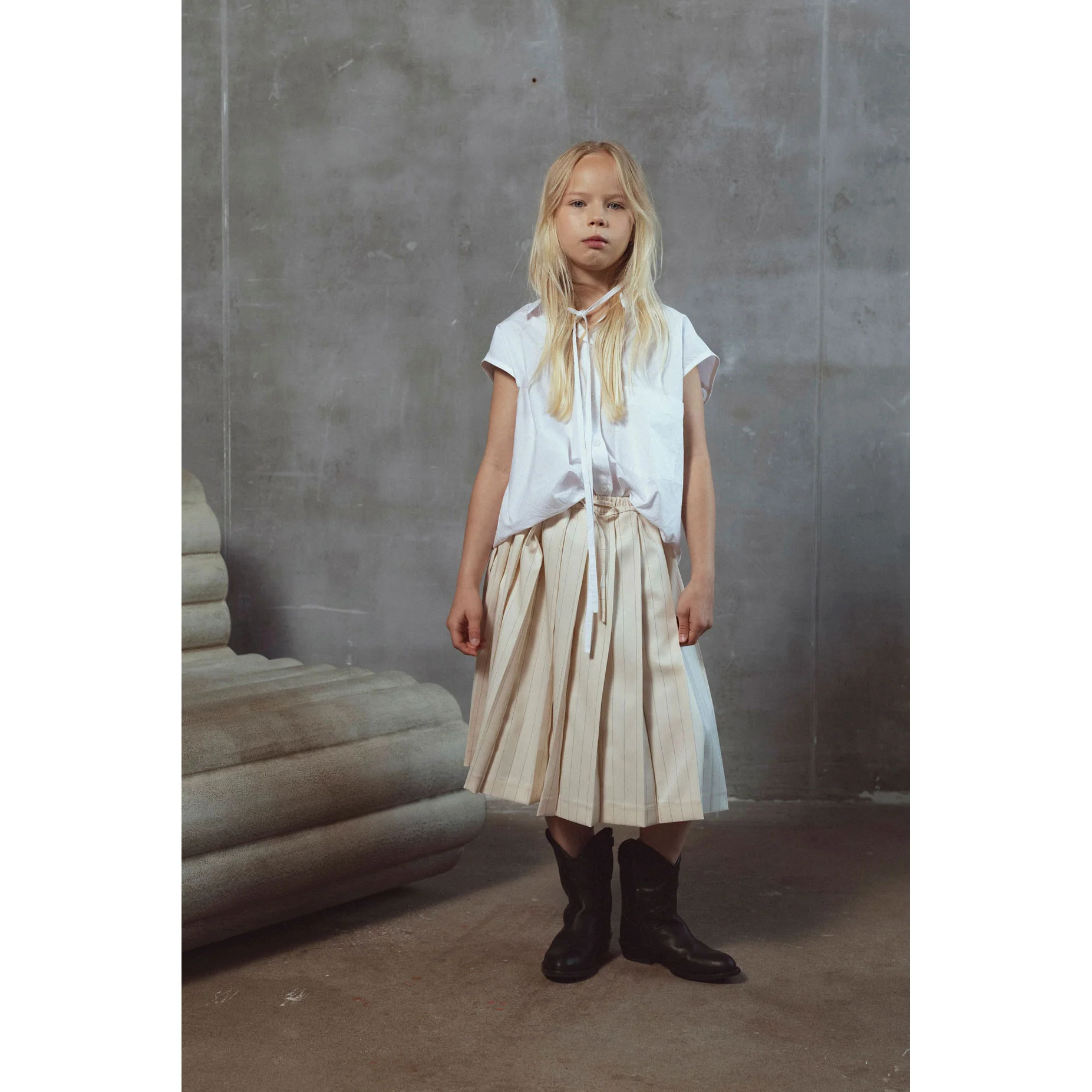 Unlabel Ivory Stripes Skirt - Image 2