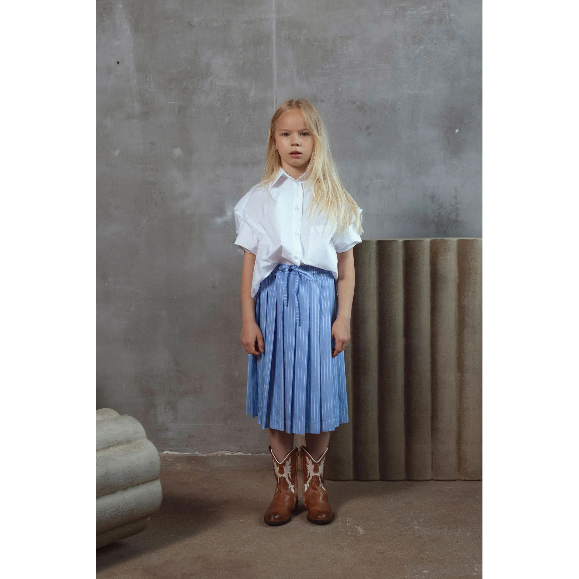 Unlabel Sky Blue Satin Skirt - Image 2