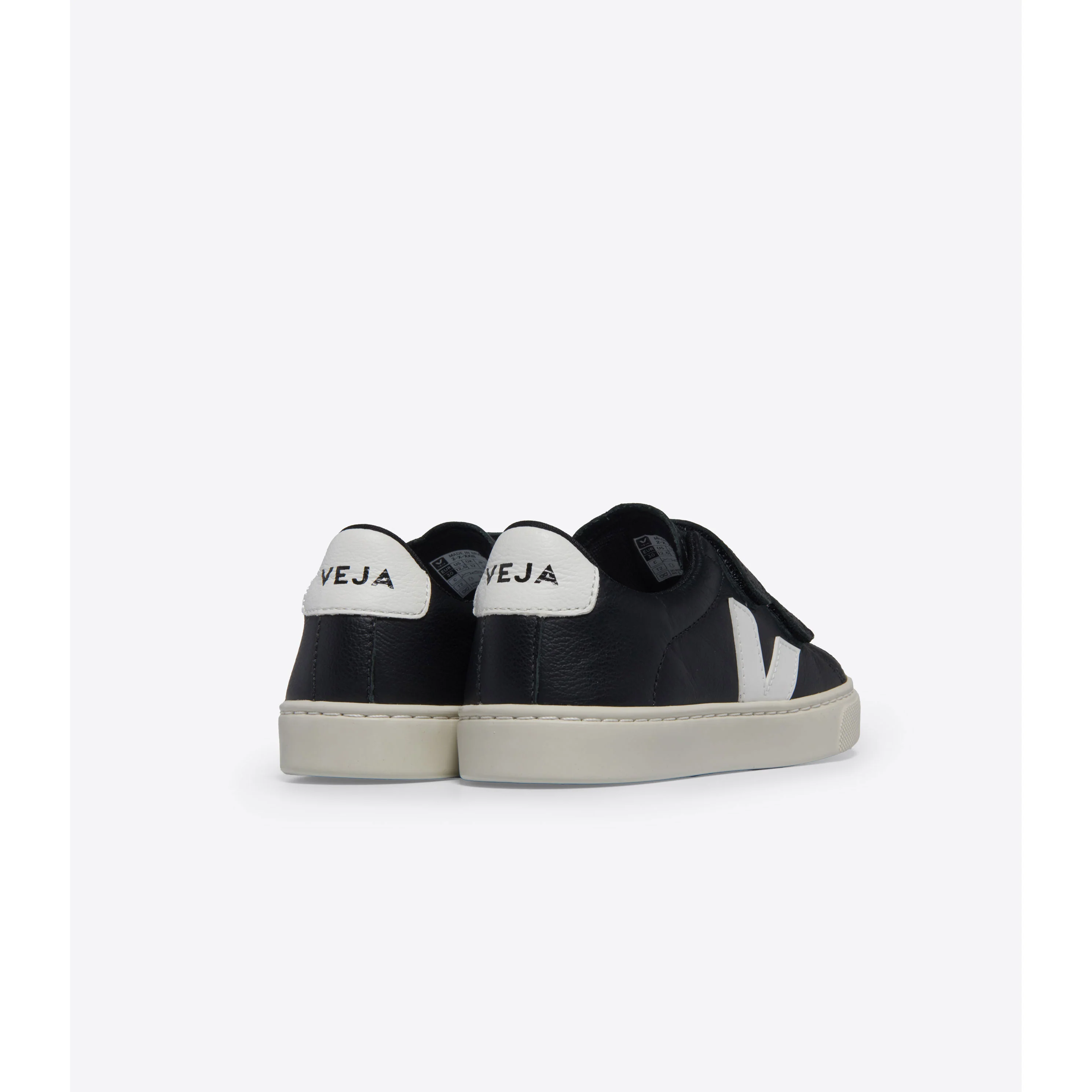 VEJA Black/White Leather Small Esplar Sneaker - Image 3