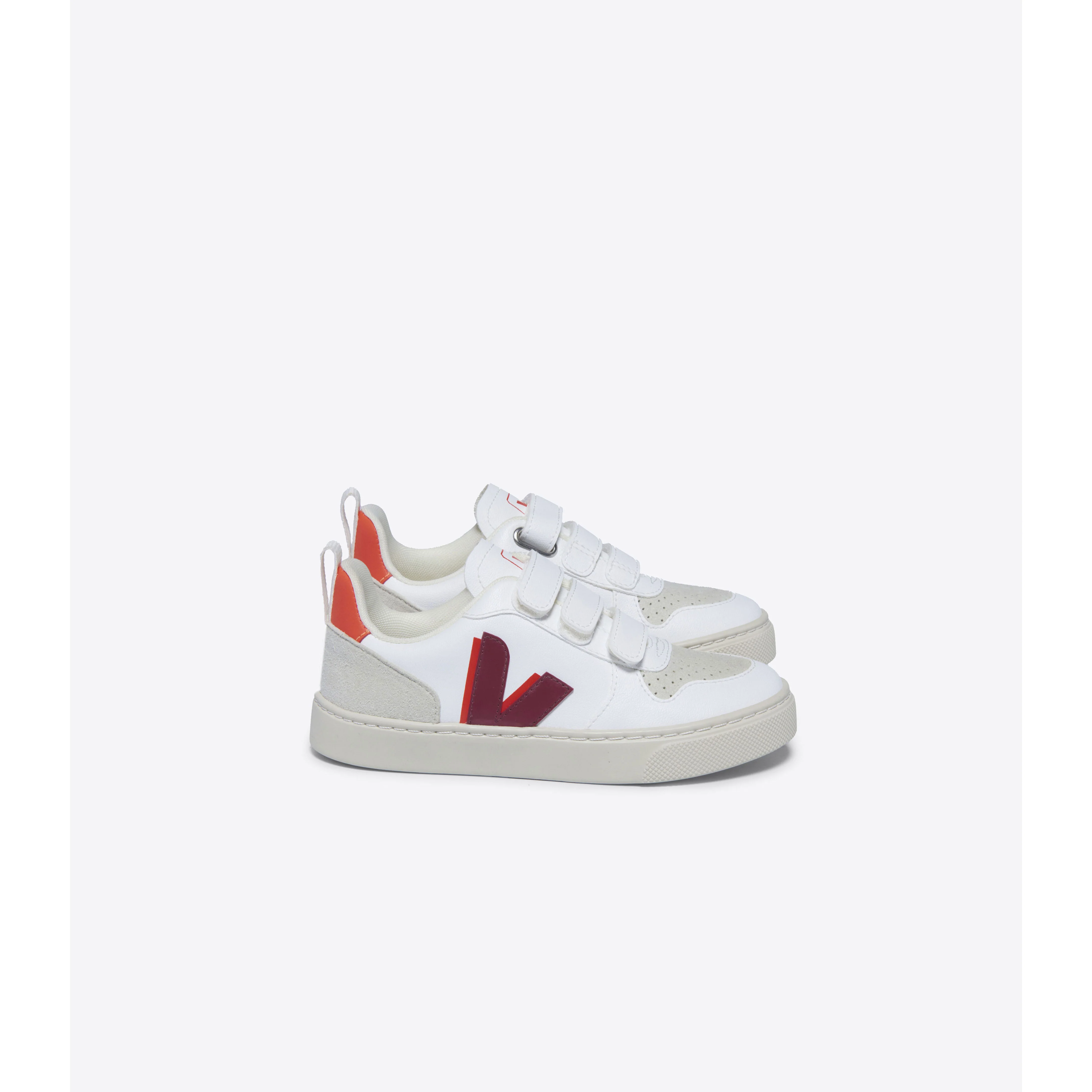 Veja White/Marsala/Oange Fluo Small V10 Sneakers - Image 2