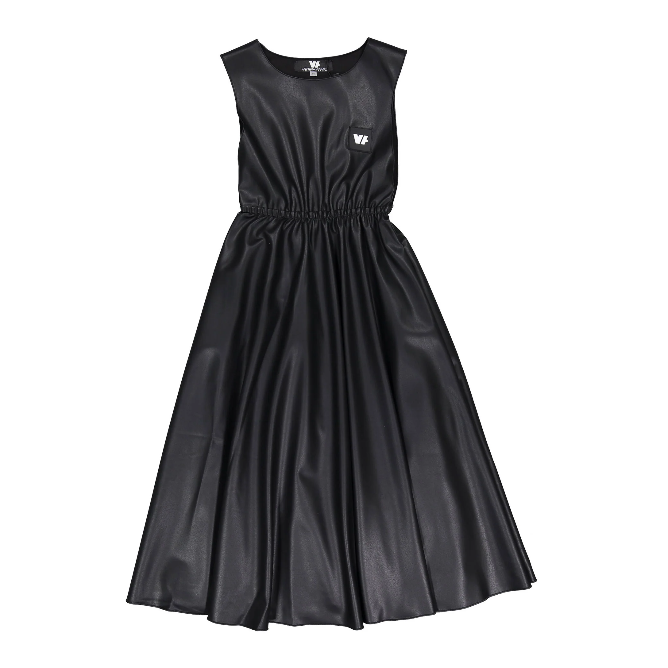 Venera Arapu Black Leather Lushycloud Dress