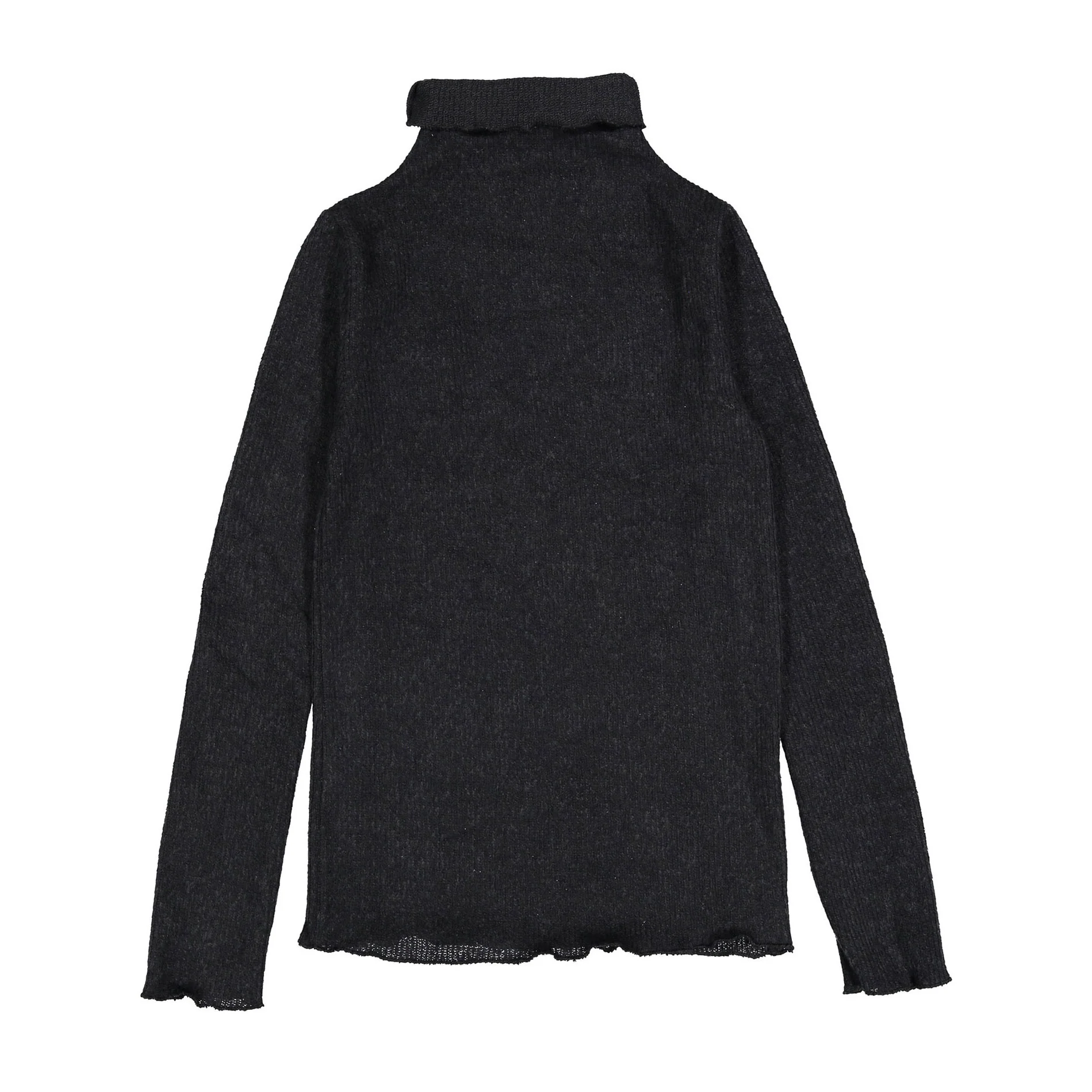 Venera Arapu Black Ribbed Tonaltwist Turtleneck
