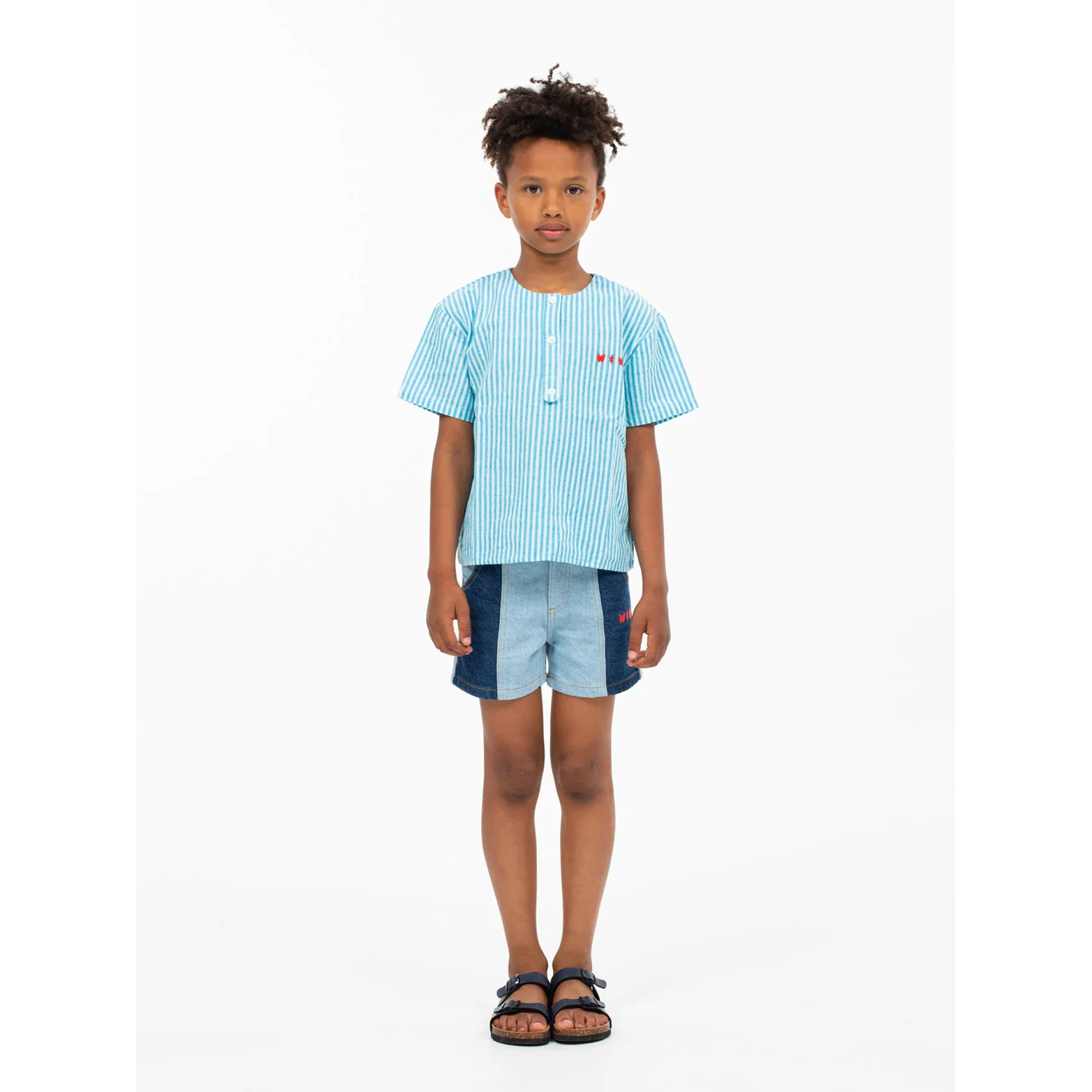 Wander and Wonder Agua Stripe Henley Shirt - Image 2