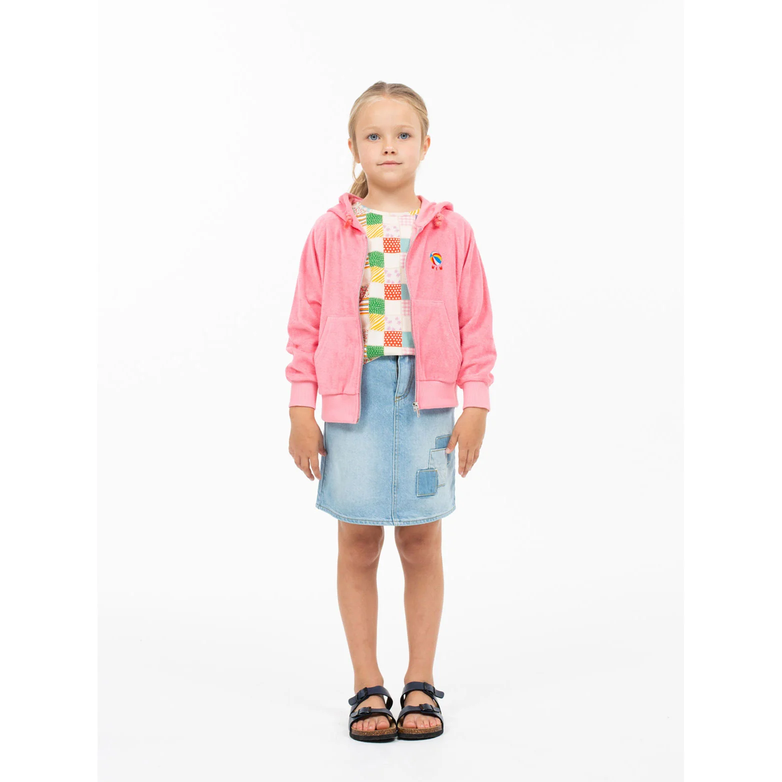 Wander and Wonder  Bubblue Gum Terry Zip Up Hoodie - Image 2