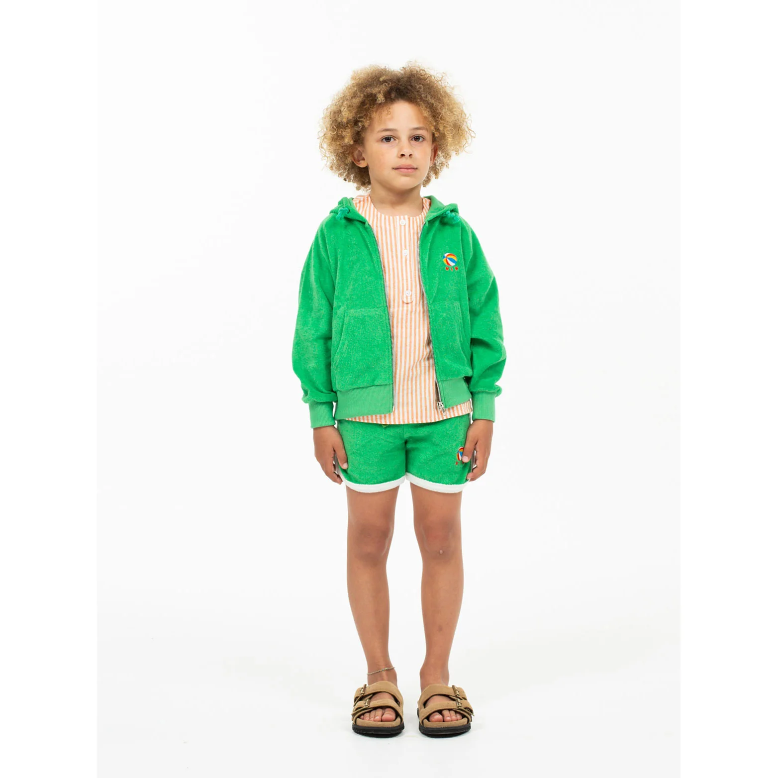 Wander and Wonder  Lime Terry Gym Shorts - Image 2