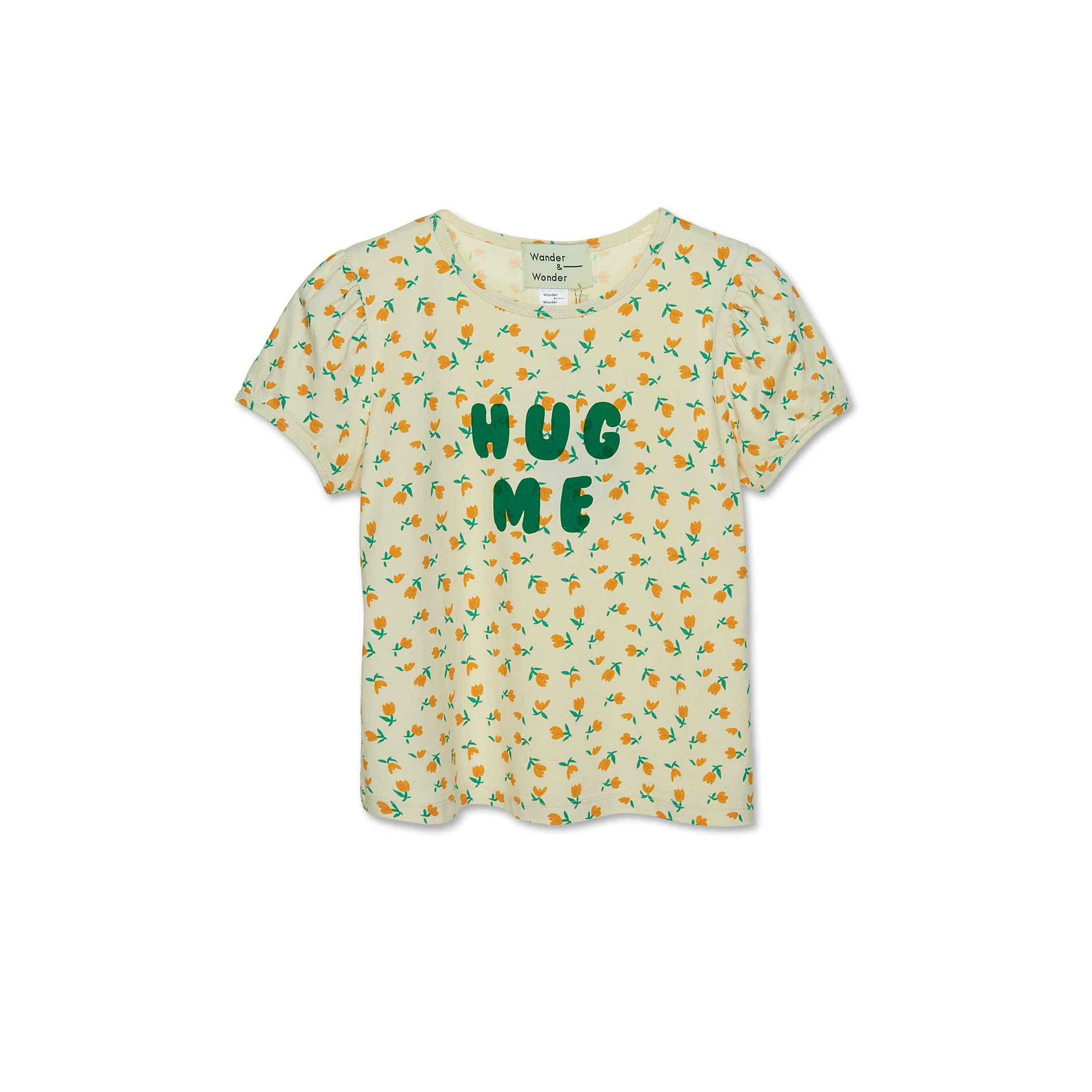 Wander and Wonder  Yellow Buds Puff Sleeve Top