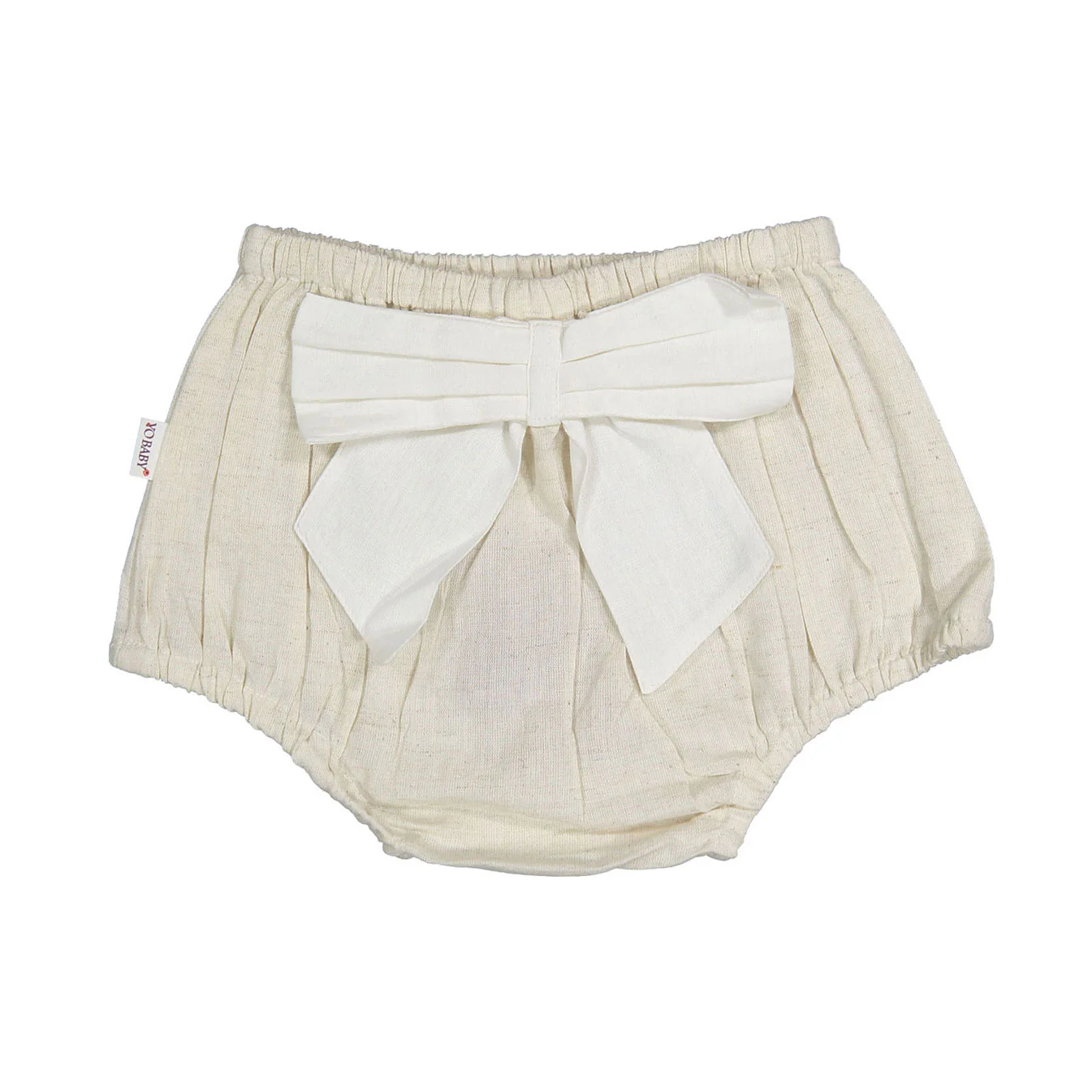 Yo Baby Ivory With Ivory Bows Bloomer - Image 3