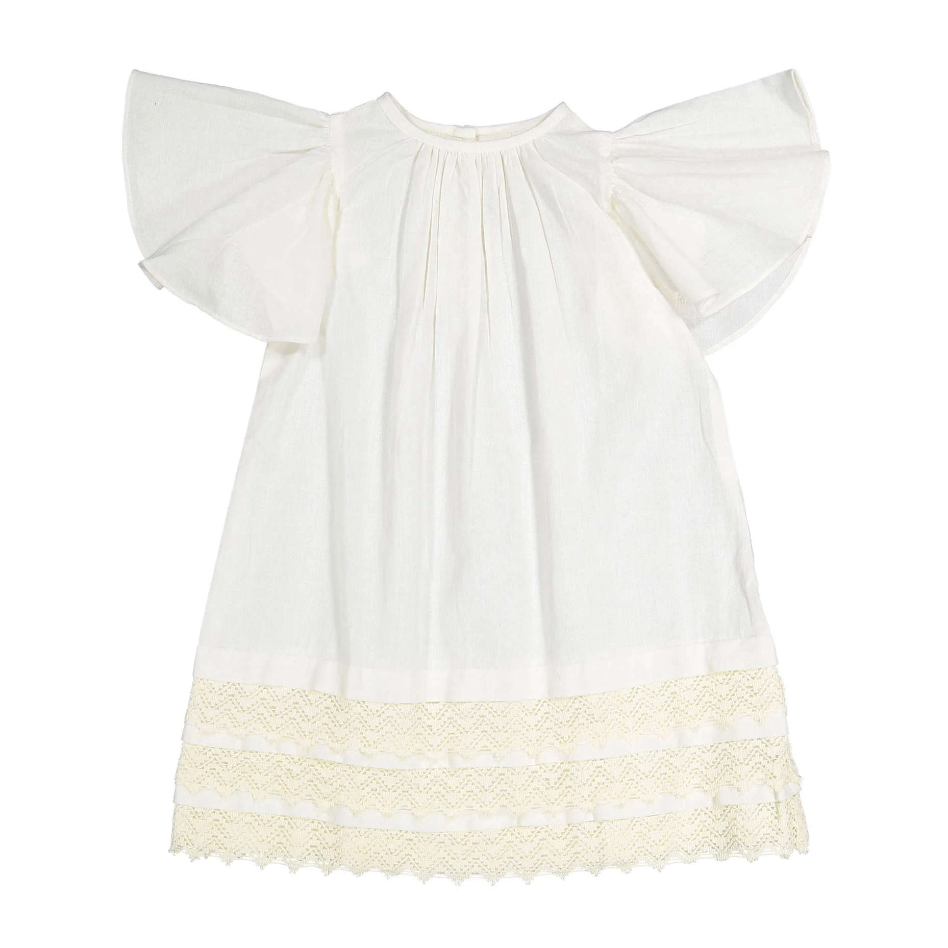 Yo Baby Off-White Gathered Dress
