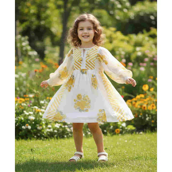 Yo Baby Off-White Rose Ann Dress - Image 2
