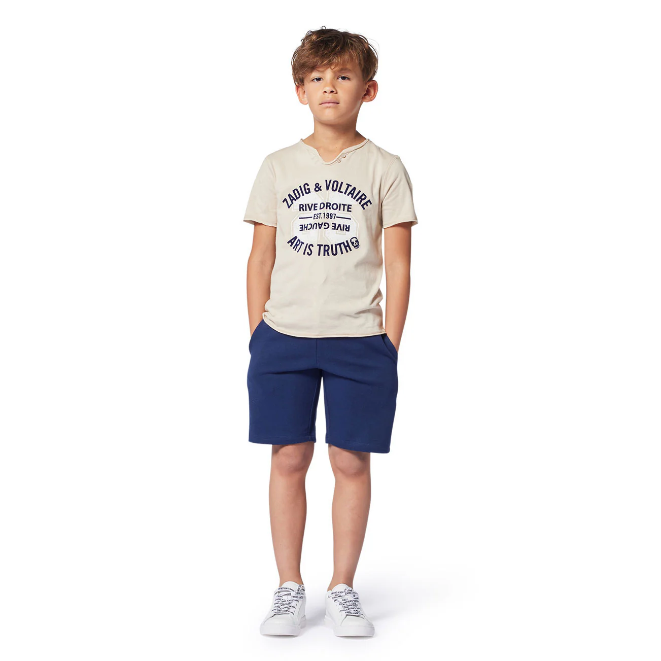 Zadig and Voltaire Cream Text Tee - Image 2