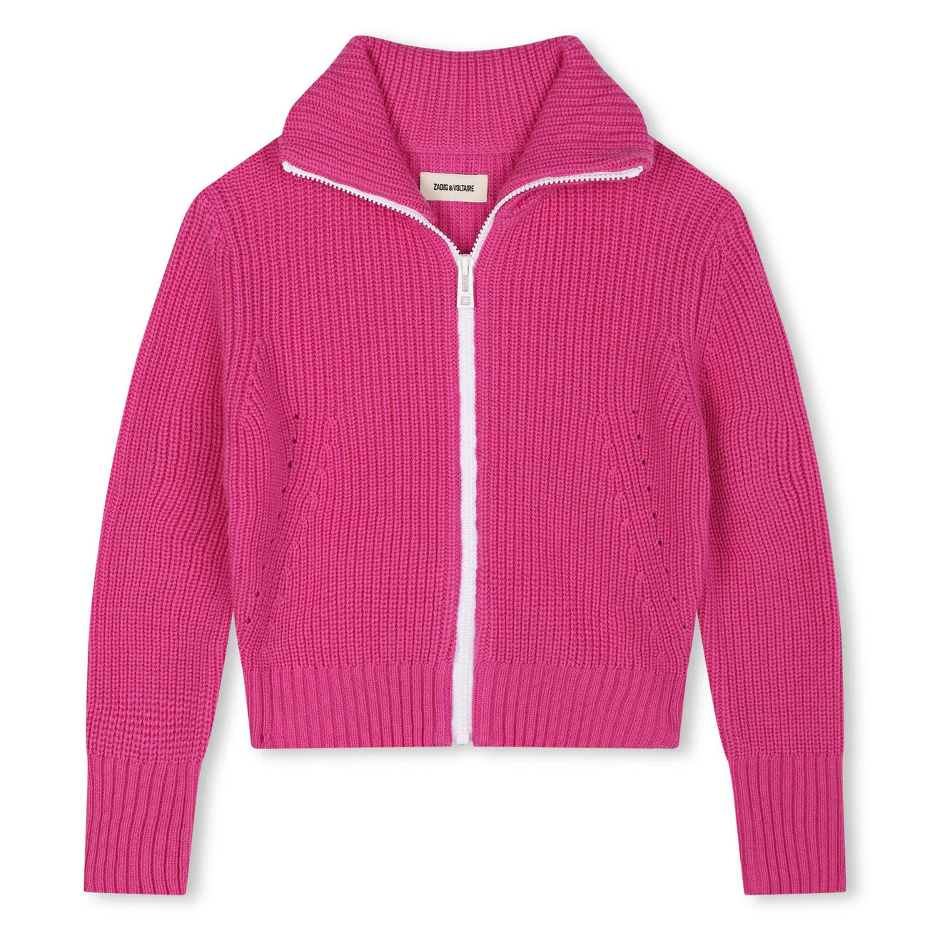 Zadig and Voltaire Fushia Knit Zip Up