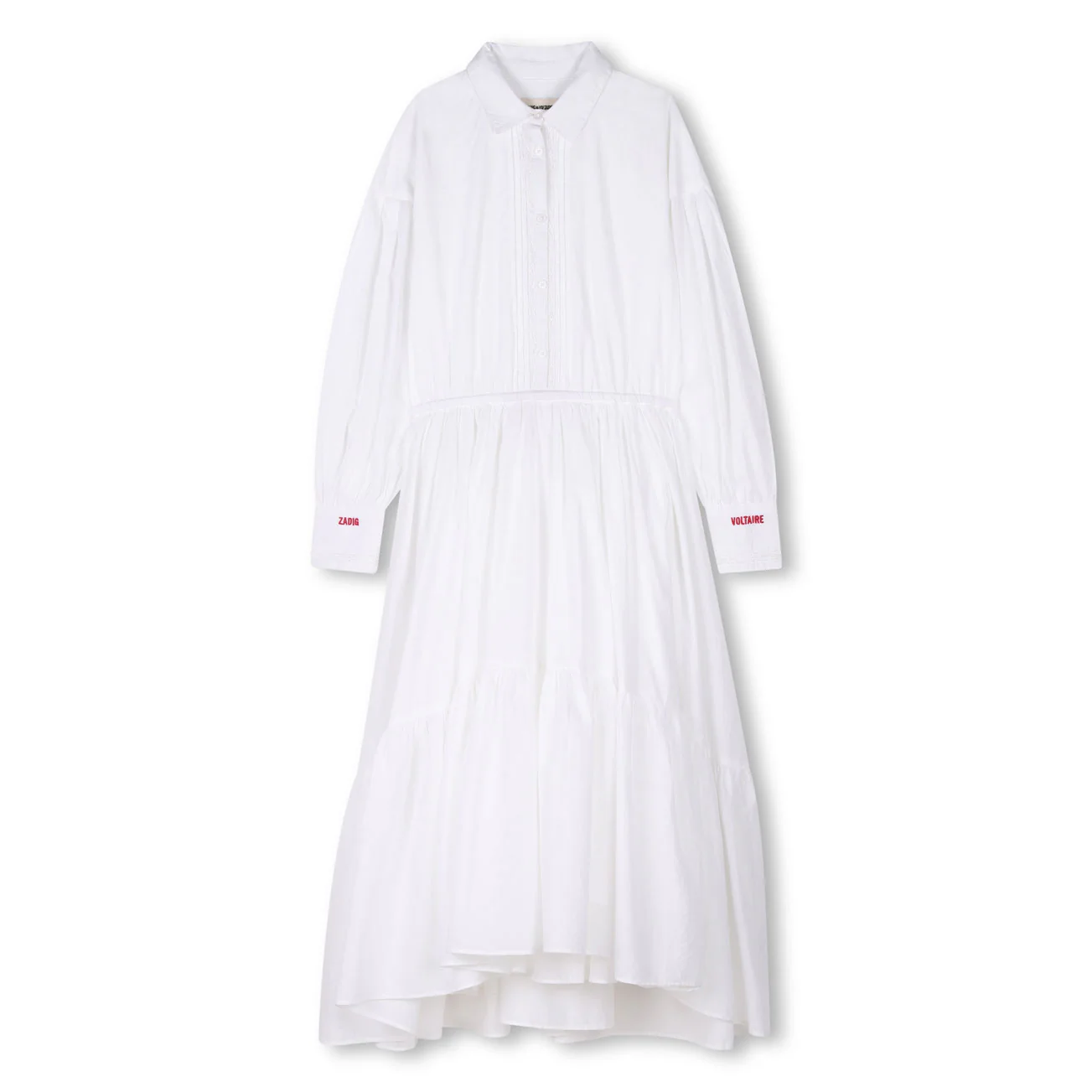 Zadig and Voltaire White Long Sleeves Shirt Dress
