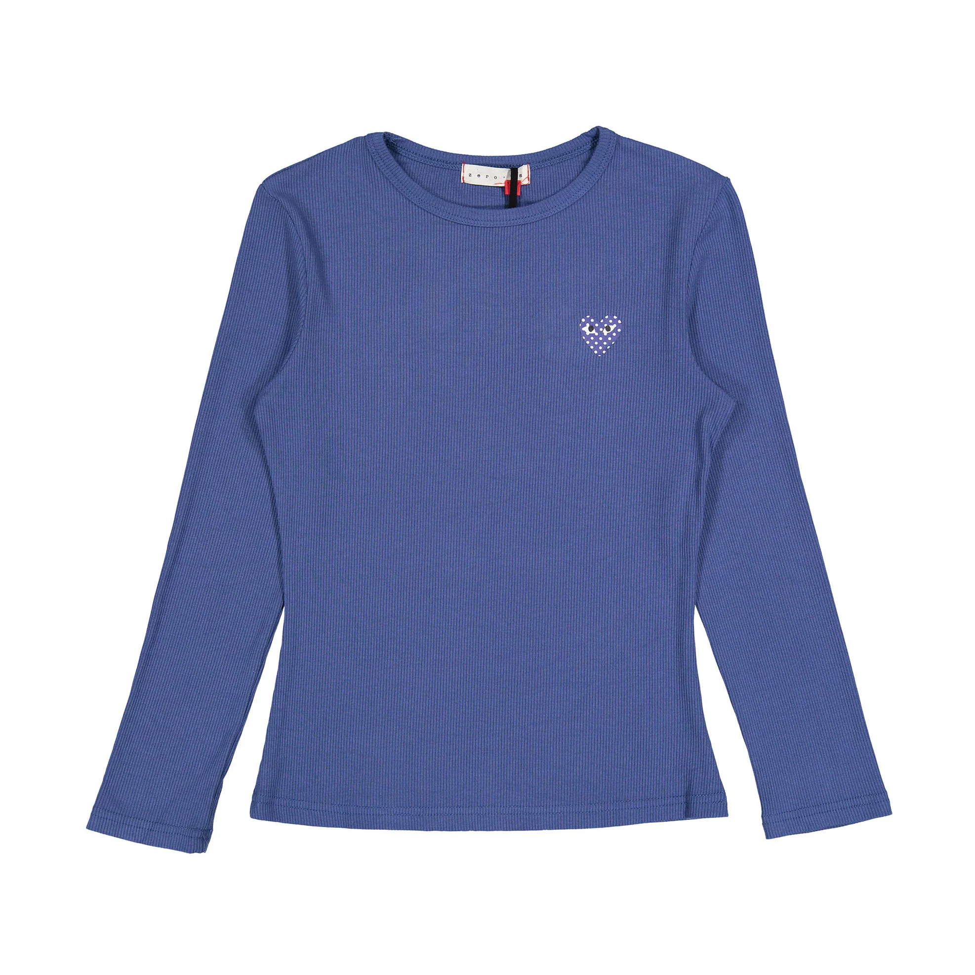Zero + Us Blue Ribbed Heart Tee